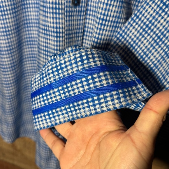 Robert Graham Tailored Fit Long Sleeve Button Up Blue Plaid Shirt XL - Picture 6 of 10